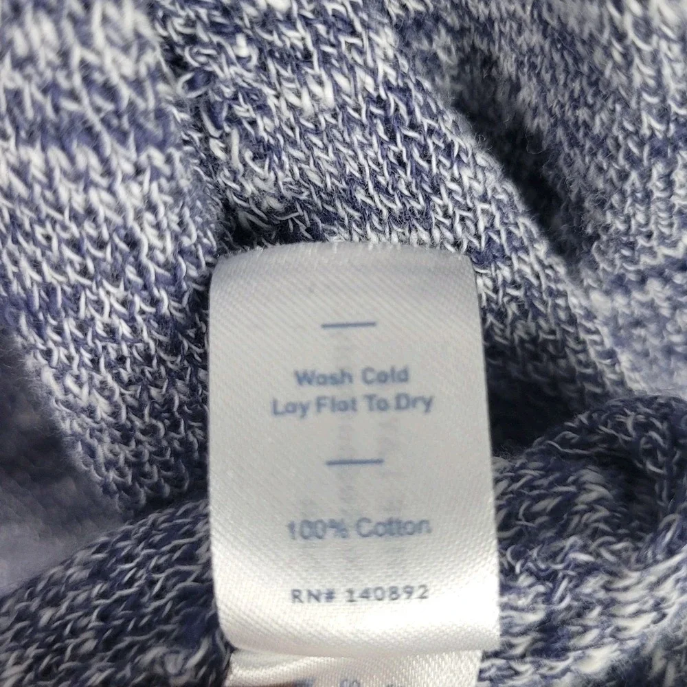 Marine Layer Womens Blue Marled Cotton Open Front Cardigan Sweater Pockets Small